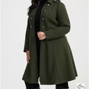 Torrid zip front military coat